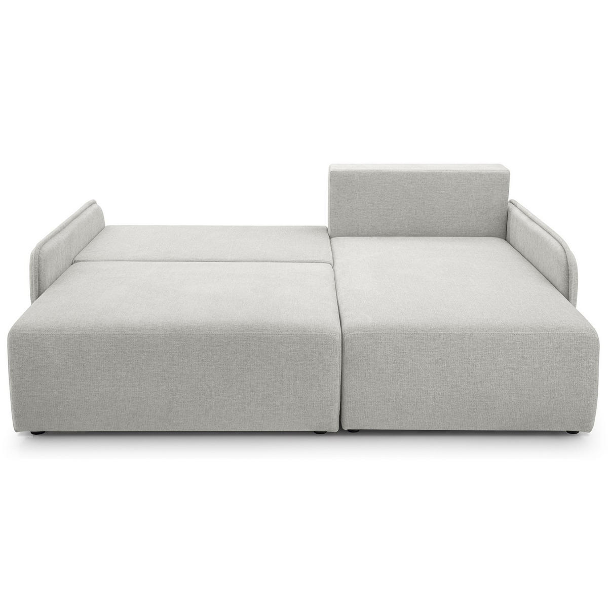 ECKSOFA Netarro, Graubeige Chenille, rechtsseitig - Taupe/Schwarz, Kunststoff/Textil (198/147cm) - Selsey