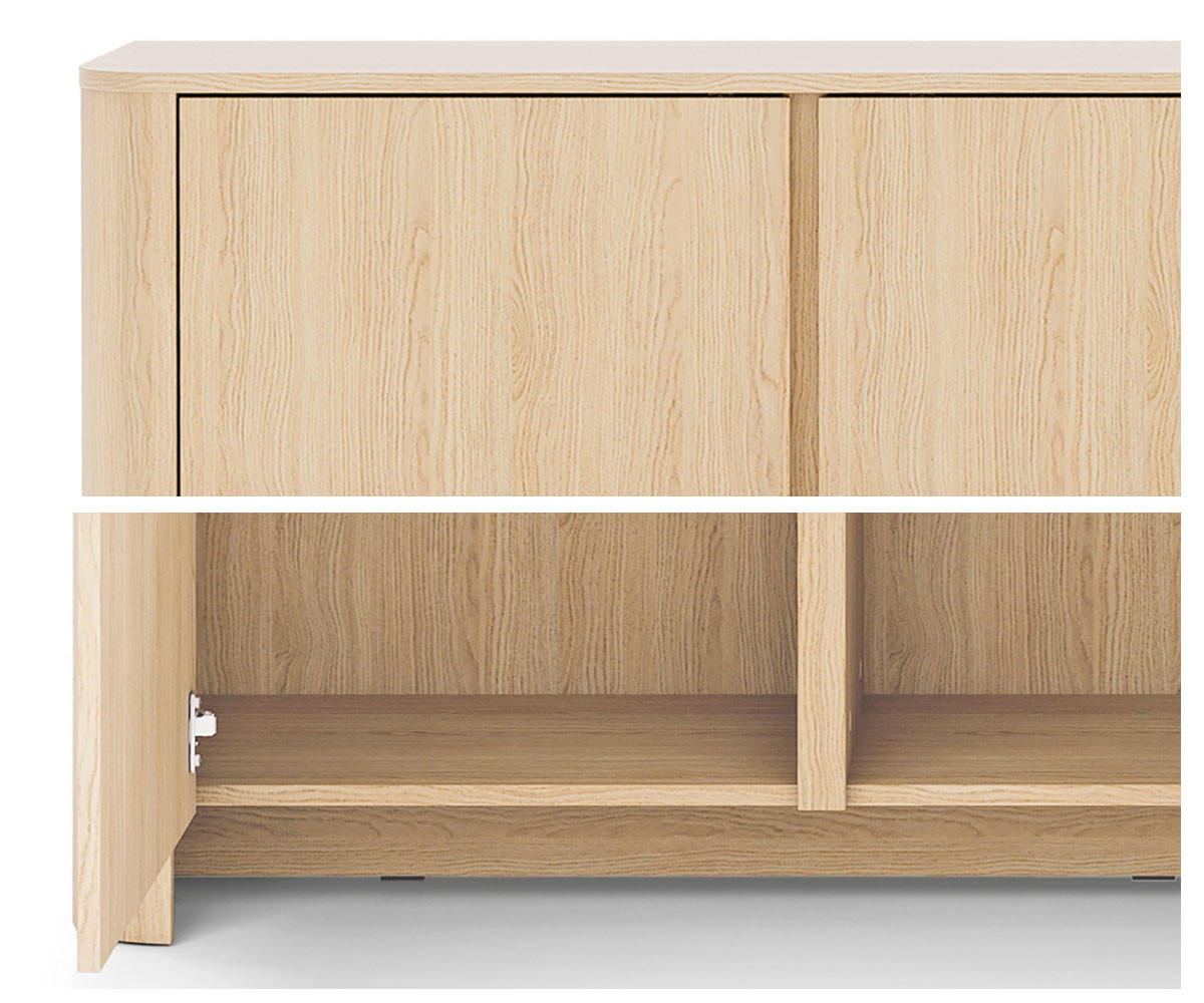 LOWBOARD Bari Eiche Vicenza 168 / 39 / 52cm - Eichefarben, Holz/Holzwerkstoff (168/52/39cm) - Feldmann-Wohnen