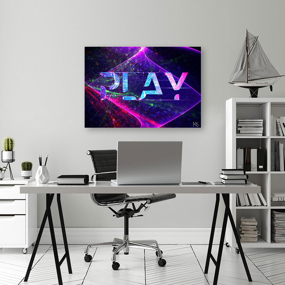 BILD AUF LEINWAND Für Gamer Spiele Gaming 100x70cm - Lila, Textil (100/70cm) - Feeby