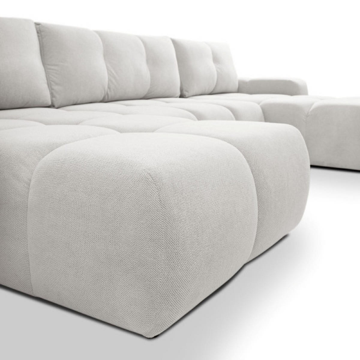 ECKSOFA Hellgrau Curio 80 Mit Schlaffunktion - Hellgrau/Grau, Textil (359/177cm) - Sepro Meble