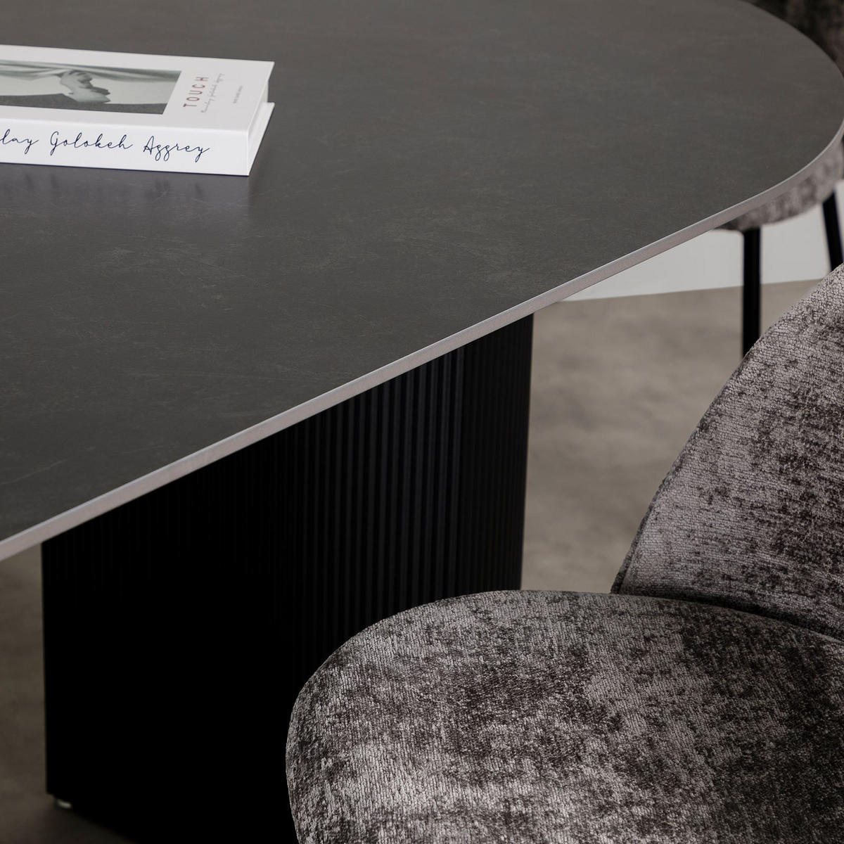 ESSGRUPPE LISANDRO - Dunkelgrau, Metall (160/75/90cm) - IDIMEX