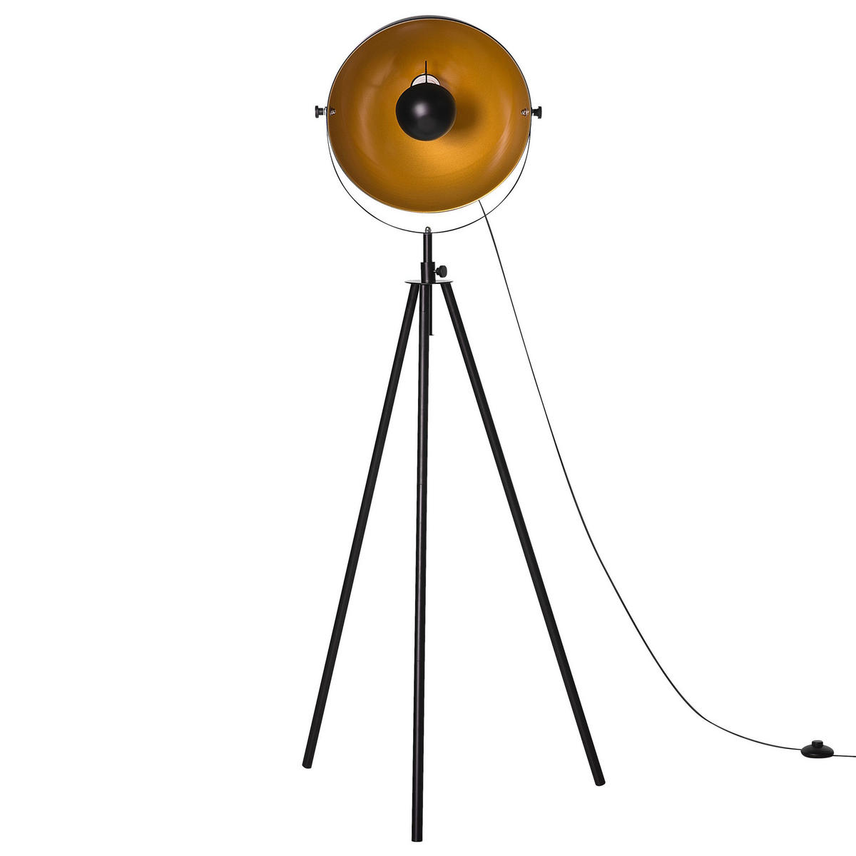 STEHLAMPE Thames 60/60/170 cm - Schwarz, Metall (60/60/170cm) - Beliani