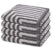 HANDTUCH Grafik 4er-Set - Dunkelgrau, Textil (50/100cm) - Ross