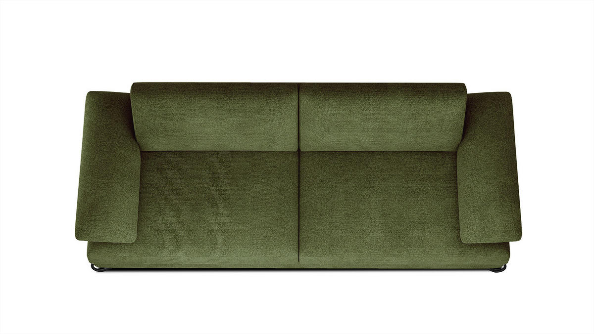 SOFA LORI 3-Sitzer, olivgrün - Schwarz/Olivgrün, Holzwerkstoff/Textil (245/87/96cm) - Courtois Laville