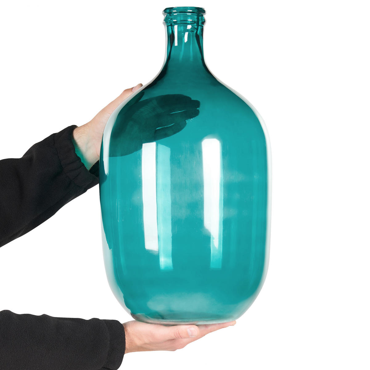 DEKOVASE Glas blau Samosa - Blau, Glas (48cm) - Beliani