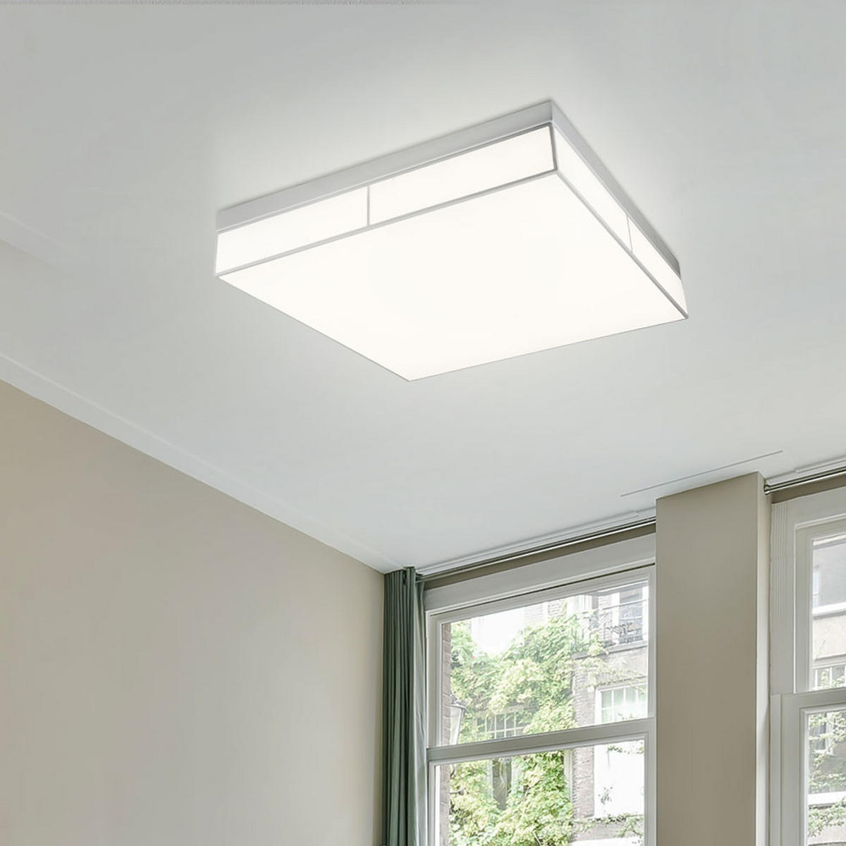 LED DECKENLEUCHTE AHAGGAR Weiß Metall - Weiß, Metall (60/60/12cm) - Globo Lighting