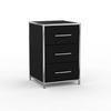 BÜRO-STANDCONTAINER Holz, 40cm - 3 Schubladen, Schwarz - Chromfarben/Silberfarben, Holzwerkstoff/Metall (40/61.1/39.7cm) - Versee