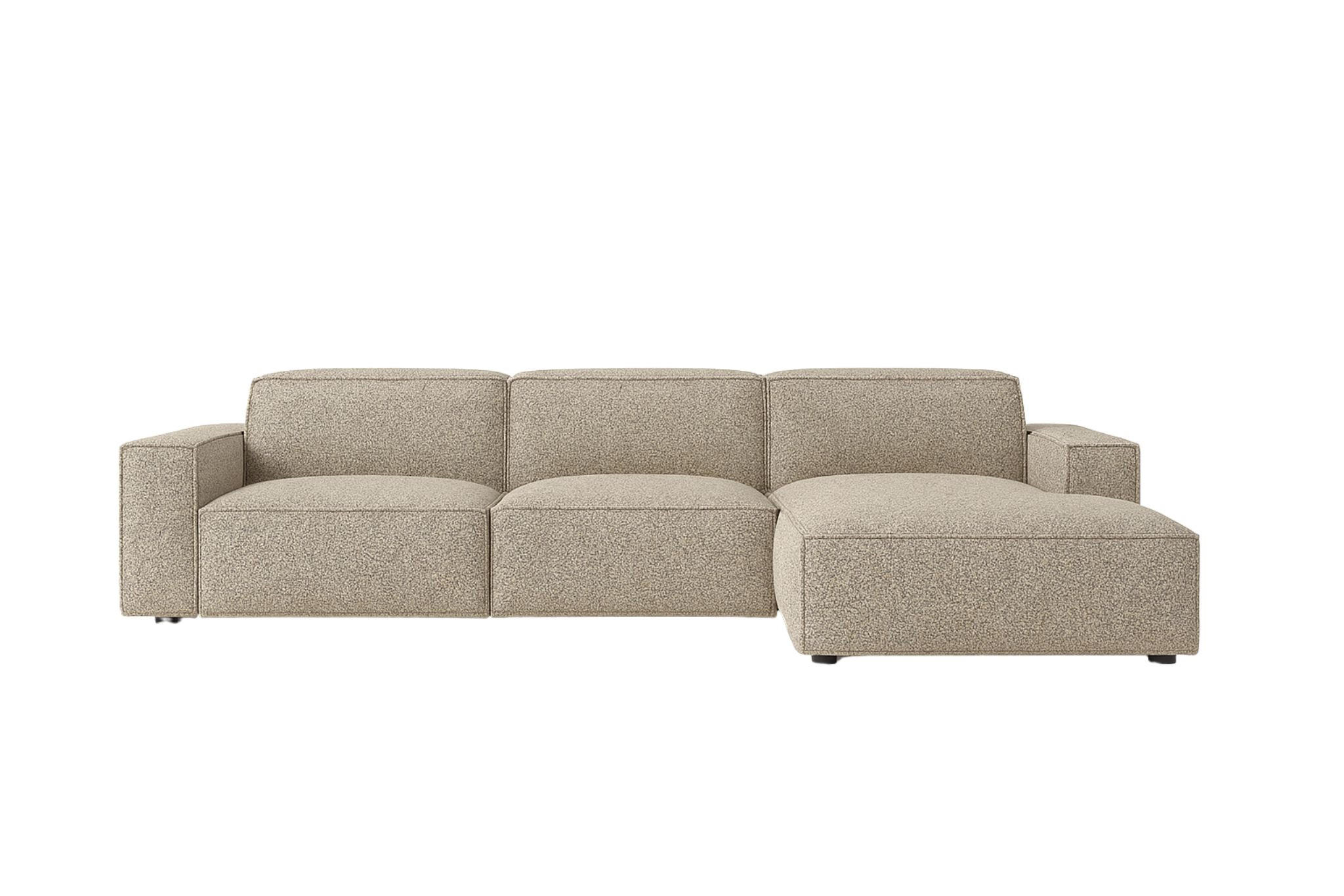 ECKSOFA Cursal L-Form, Stoff Artico, Beige, Rechts - Sandfarben, Holz (284/166cm) - Kaiser Möbel
