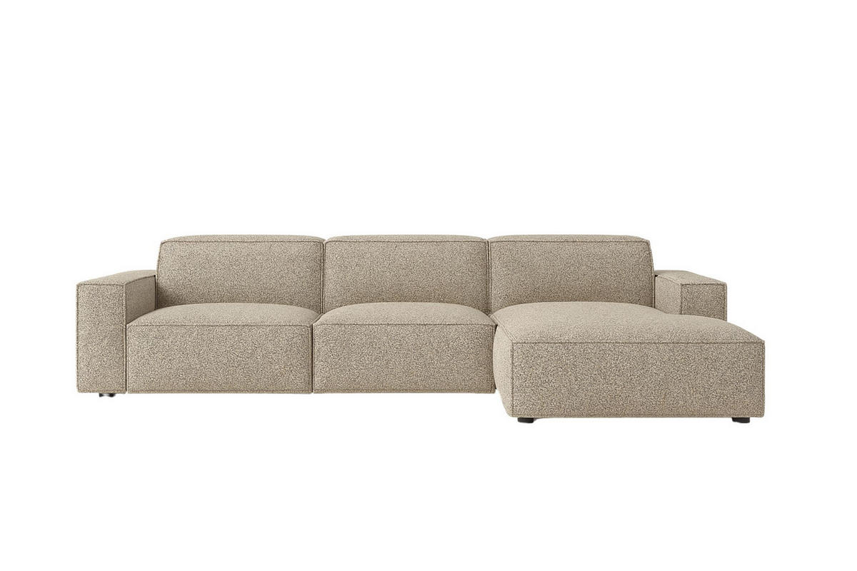 ECKSOFA Cursal L-Form, Stoff Artico, Beige, Rechts - Sandfarben, Holz (284/166cm) - Kaiser Möbel