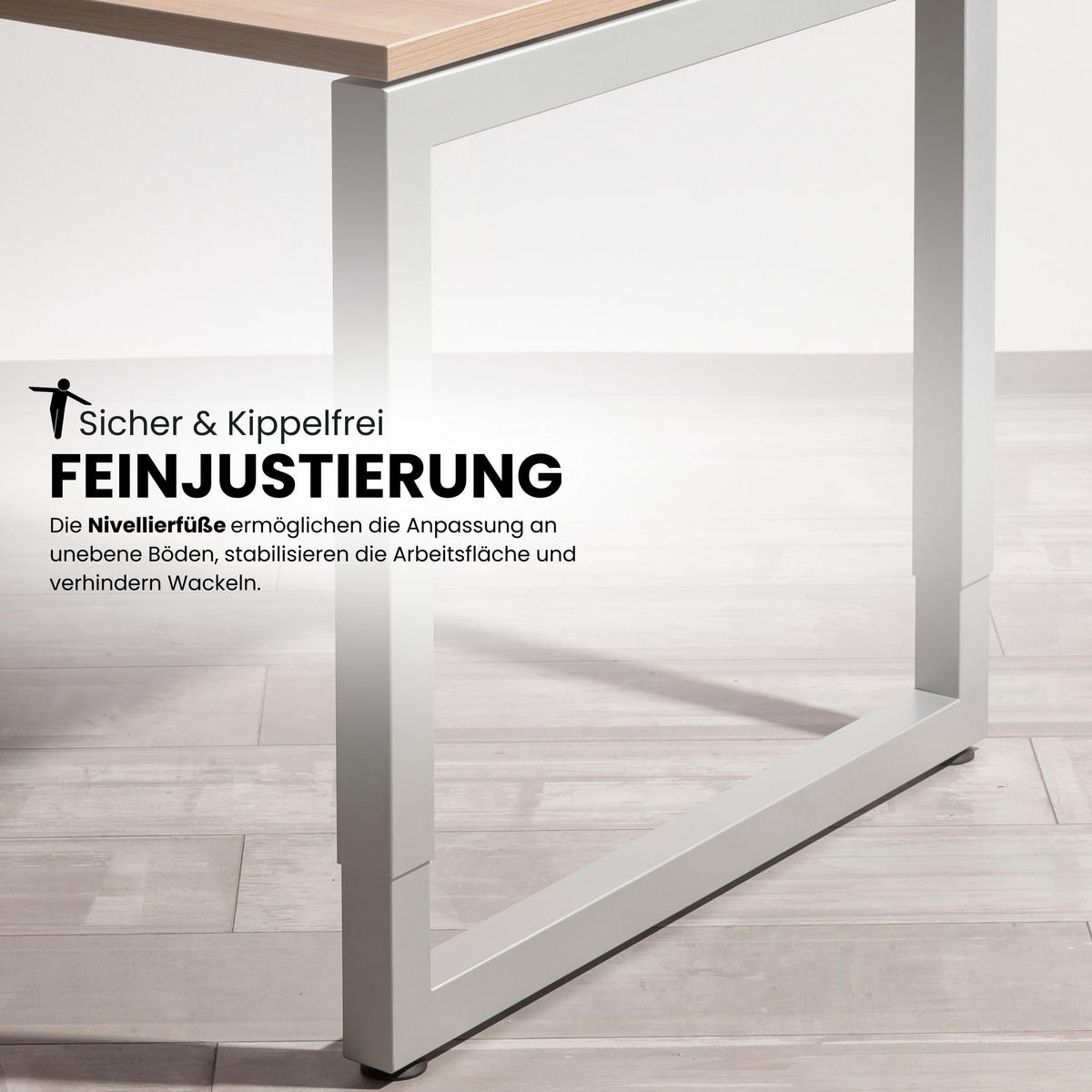 SCHREIBTISCH Serie-R 80/160/74 cm in Buchefarben/Silberfarben - Buchefarben/Silberfarben, Holzwerkstoff (80/160/74cm) - bümö