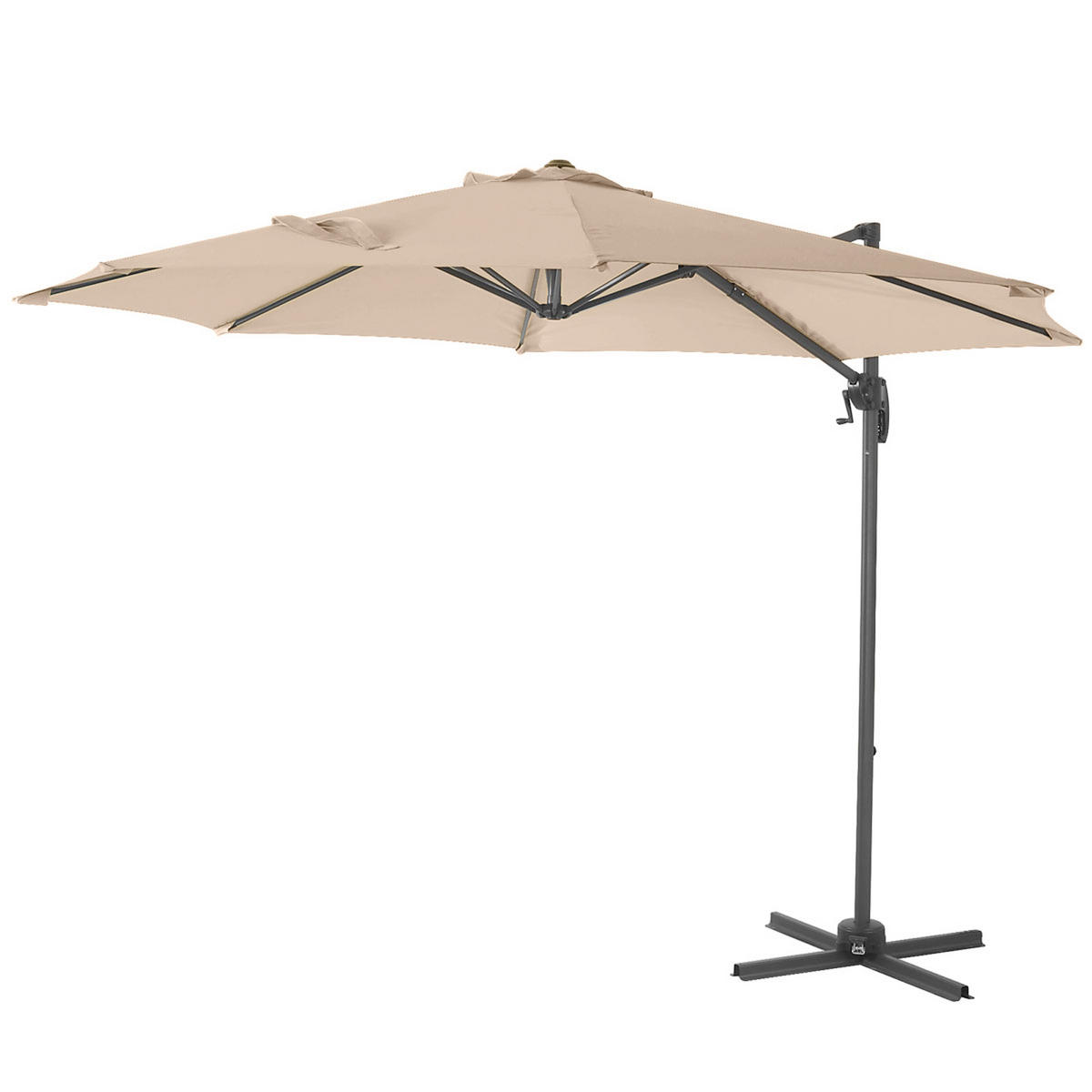 AMPELSCHIRM 3m Helles Taupe (3er Set) - Braun, Textil (290/290cm) - SVITA