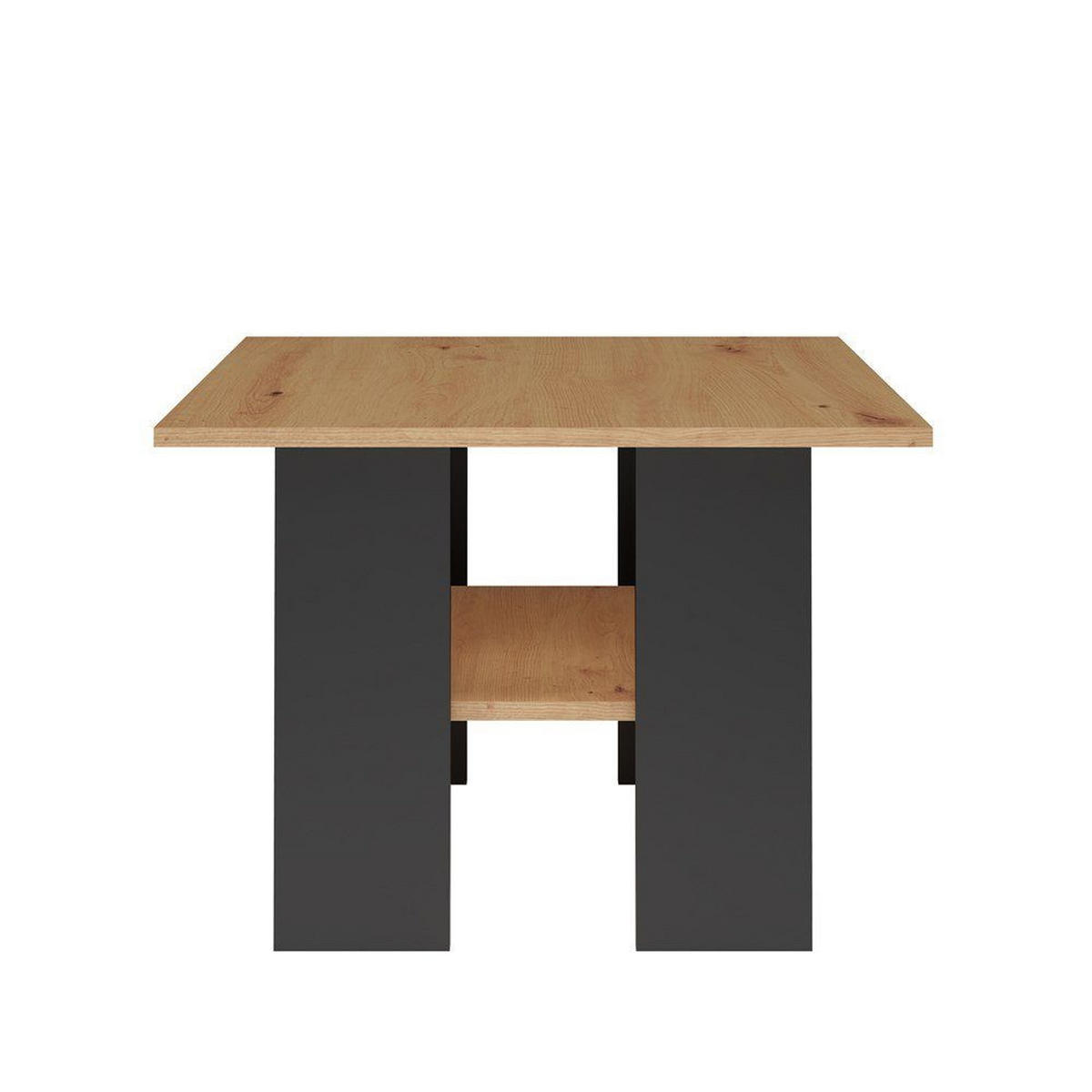 COUCHTISCH MODERNA Spanplatte Artisan Eiche/Mattschwarz 60x60x45 cm - Eiche Artisan, Holzwerkstoff (60/60/45cm)