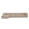 ECKSOFA links Ruby aus strukturiertem Stoff dunkelbeige 5 Sitzplätze - Taupe, Textil (180/366cm) - Micadoni