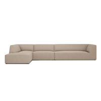 ECKSOFA links Ruby aus strukturiertem Stoff dunkelbeige 5 Sitzplätze - Taupe, Textil (180/366cm) - Micadoni