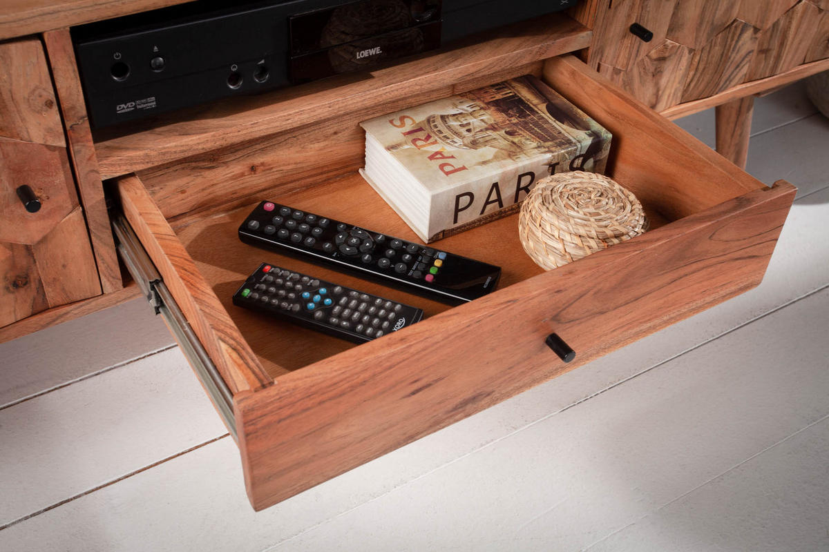 TV-LOWBOARD MYSTIC LIVING Akazie Natur 140cm - Braun, Holz (140/45/35cm) - riess-ambiente