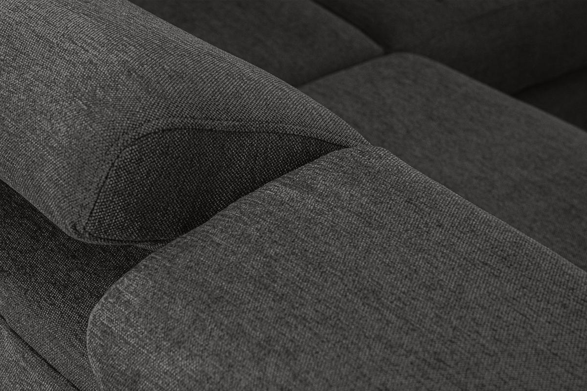 SCHLAFECKSOFA RATLO links 4/5-Sitzer mit Bettkasten, grau - Dunkelgrau/Silberfarben, Textil (270/190cm) - KONSIMO®