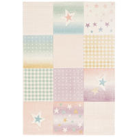 KINDER TEPPICH MAUI KIDS KARO STARS - Rosa, Textil (120/170cm) - Pergamon