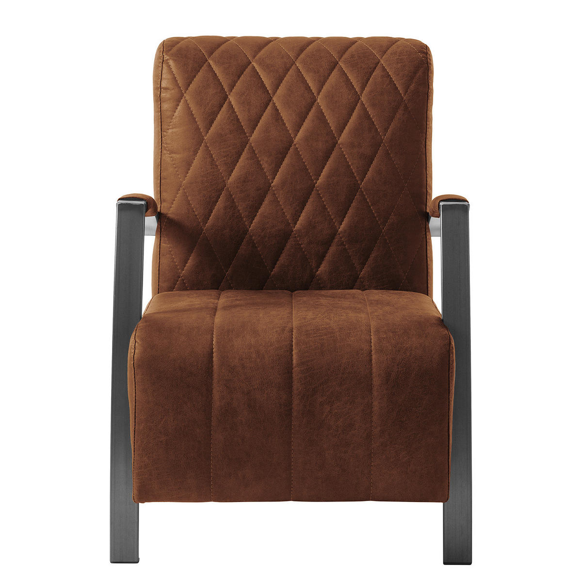 SESSEL - Antiklederlook - Braun, Textil (63/83/83cm) - home24