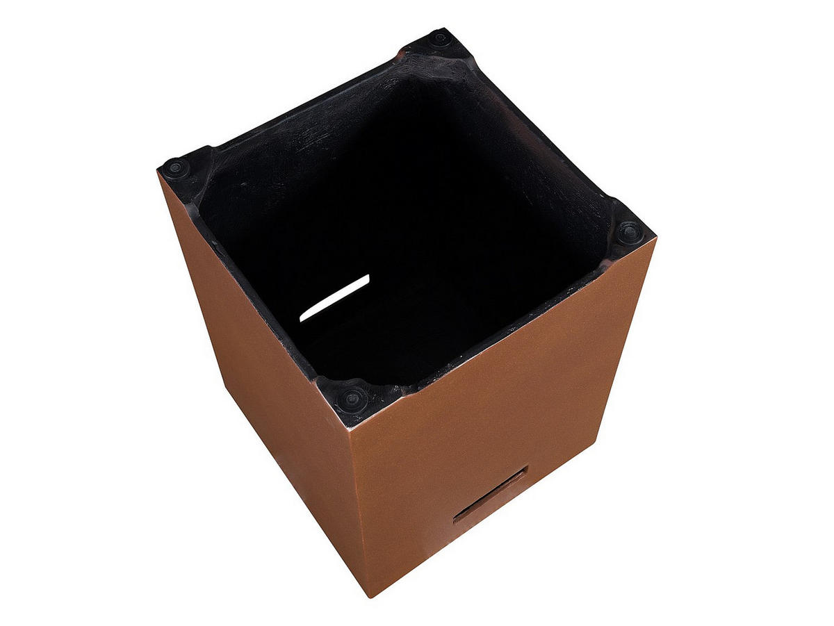 FEUERSCHALE - 41cm x 41cm - Kunststein - terracotta - SEROZA - Braun, Stein (41/62.6/41cm) - Vente-Unique