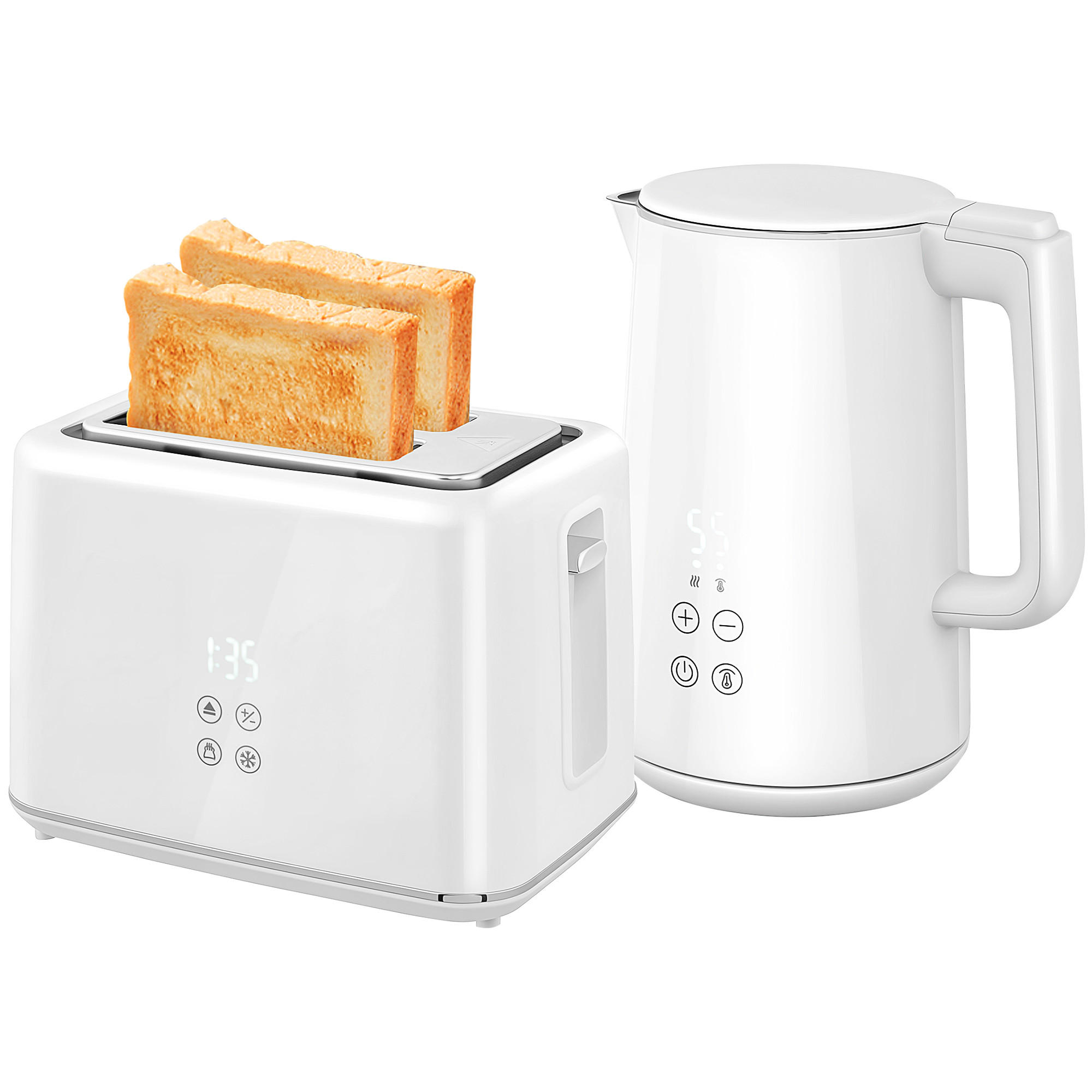 WASSERKOCHER-TOASTER-SET DE-17447 Creme - Creme, Metall (15.5/25.1/21.5cm) - ComfortXL