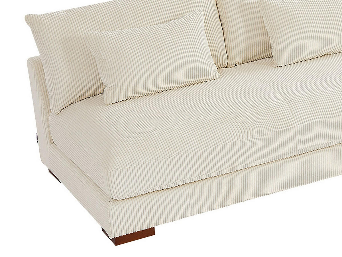 SOFA ohne Schlafmöglichkeit - 6 Personen - Samt, Stoff - Beige - Beige, Textil (275/85/275cm) - Vente-Unique