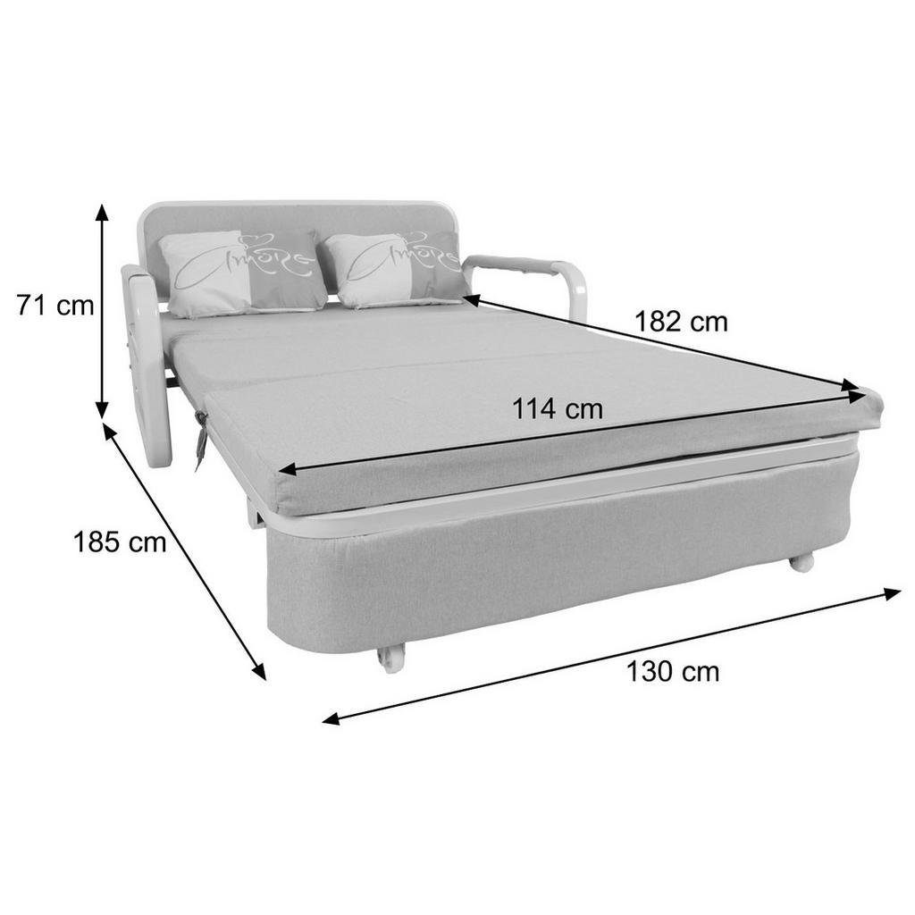 Thumbnail - MCW Schlafsofa, Grau, Textil, 130x71x185 cm, Wohnzimmer, Sofas & Couches, Schlafsofas