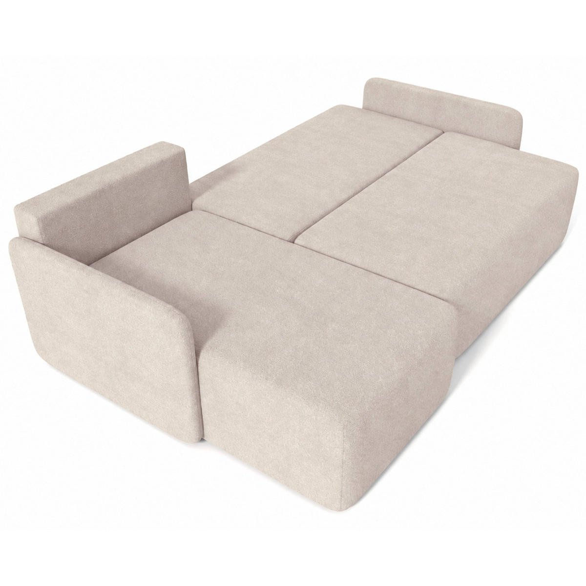 ECKSOFA Bloom Beige Bouclé - Beige, Textil (212/142cm) - Selsey