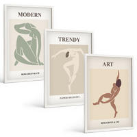 BILDER SET 3er Set - 40x60 cm Weißer Rahmen - Stilvolle Charaktere im Minimalismus - Weiß, Kunststoff (40/60cm) - TULUP