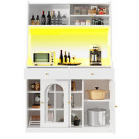 ANRICHTE Hochschrank 120/40/180 cm aus MDF und Holzwerkstoff mit LED-Beleuchtung Weiß - Weiß, Holzwerkstoff (120/180/40cm) - Modenvie