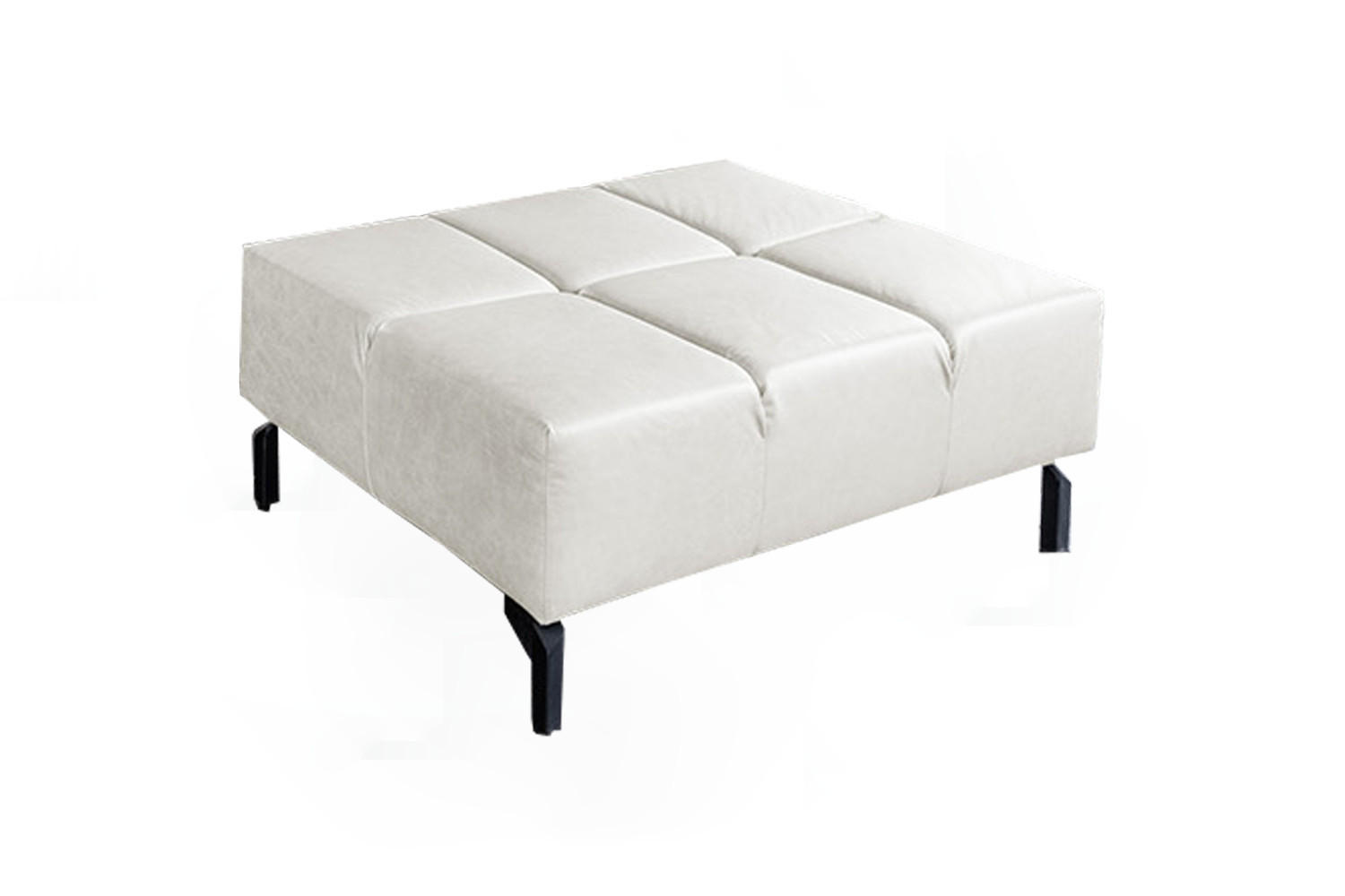 POLSTERHOCKER NELSON Hellgrau Leder - Hellgrau, Leder (107/43/71cm) - KAWOLA
