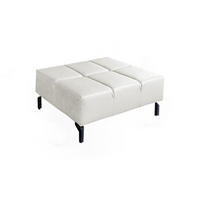 POLSTERHOCKER NELSON Hellgrau Leder - Hellgrau, Leder (107/43/71cm) - KAWOLA