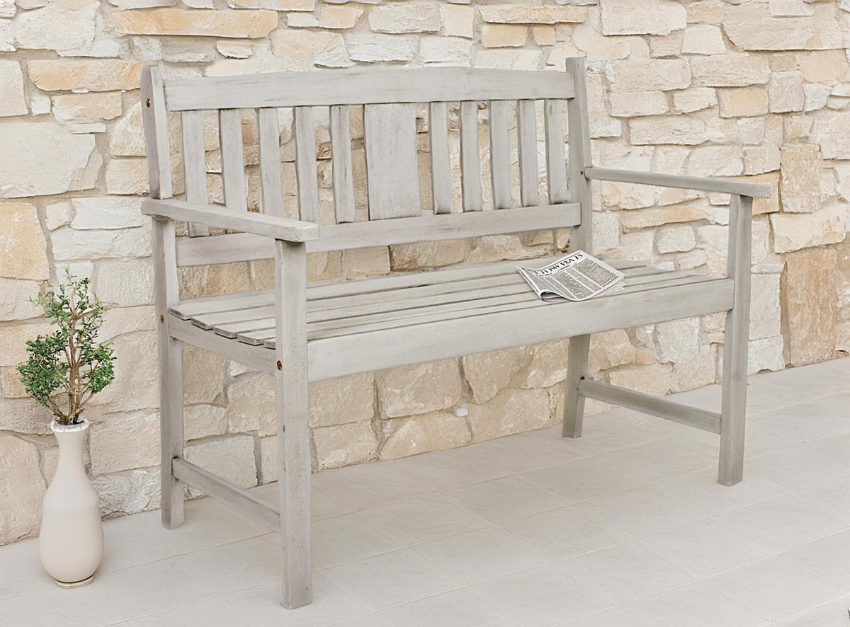 GARTENBANK Amanda 2-Sitzer Terrassenbank - Grau, Holz (56.5/86/110cm) - DELUKE