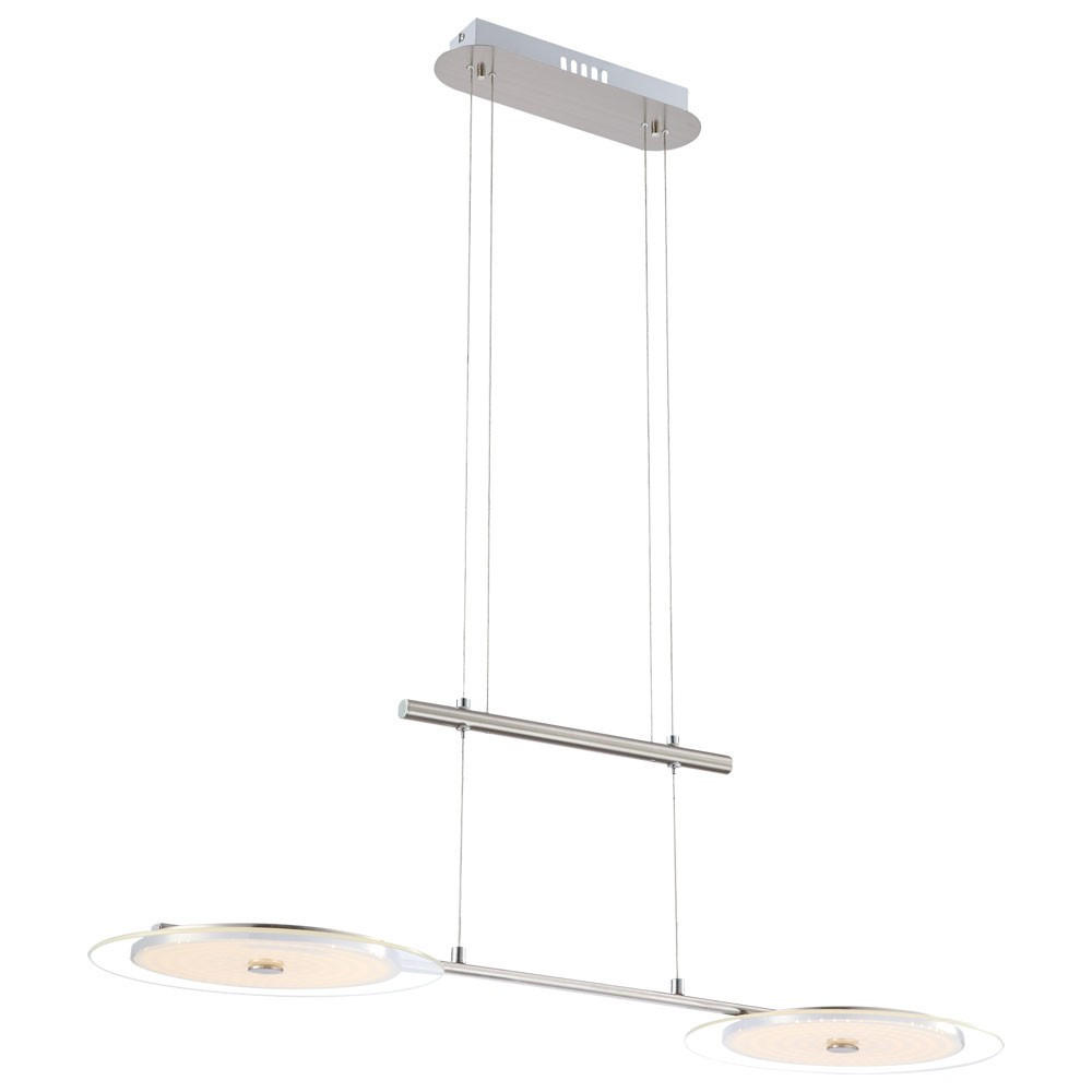 LED HÄNGELEUCHTE DARIO Chrom Silber - Silberfarben, Glas (90/30/150cm) - Globo Lighting