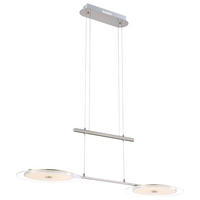 LED HÄNGELEUCHTE DARIO Chrom Silber - Silberfarben, Glas (90/30/150cm) - Globo Lighting