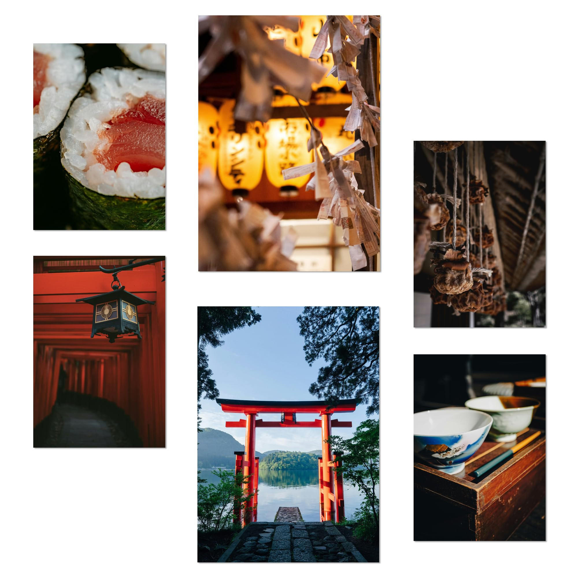 POSTER Set Mit 6 Japan Shushi Tokio & Zoll Vintage Töne A3 & A4 Rahmenlos - Klar, Papier (29/3cm) - Nacnic