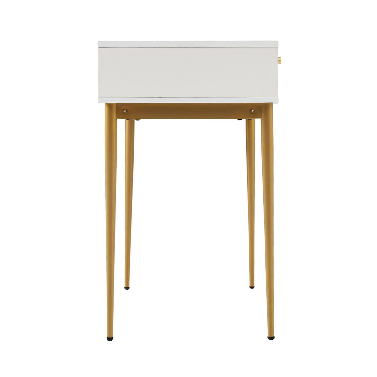 KONSOLENTISCH Cremeweiß und Golden 100/76,5/45 cm - Beige, Holzwerkstoff/Metall (100/76.5/45cm) - Urban Meuble