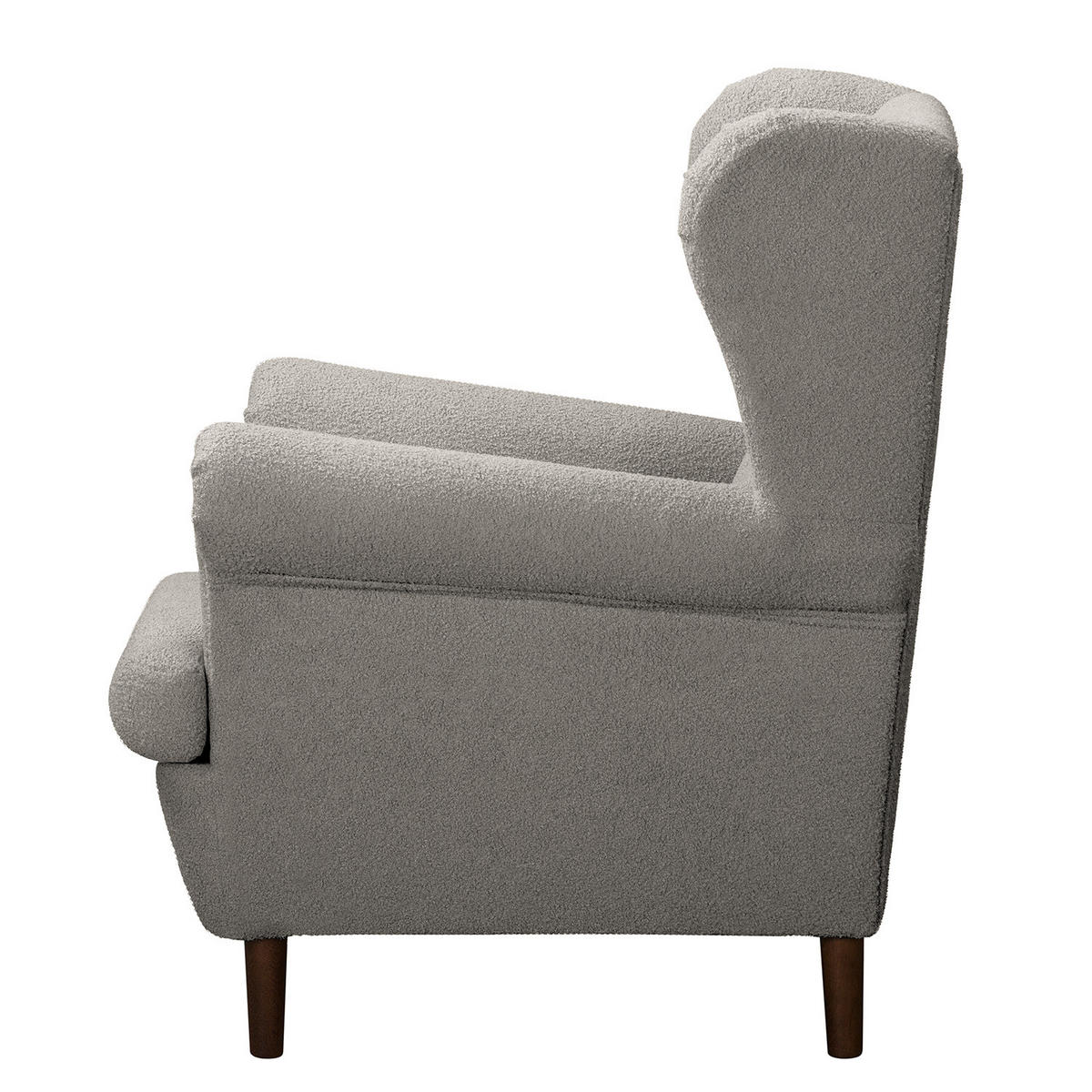 OHRENSESSEL - Dunkelbraun/Hellgrau, Textil (85/101/89cm) - home24