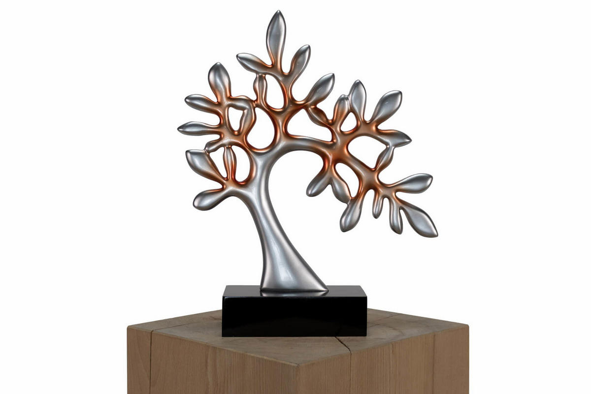 SKULPTUR Silber 38/38 cm - Silberfarben, Stein (1.54/38/10cm) - KUNSTLOFT