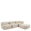 SITZSACK-SOFA 4-tlg. ZEN: Ecksessel, 2 Sessel, Fußstütze - Beige, Textil (385/68/100cm) - icon