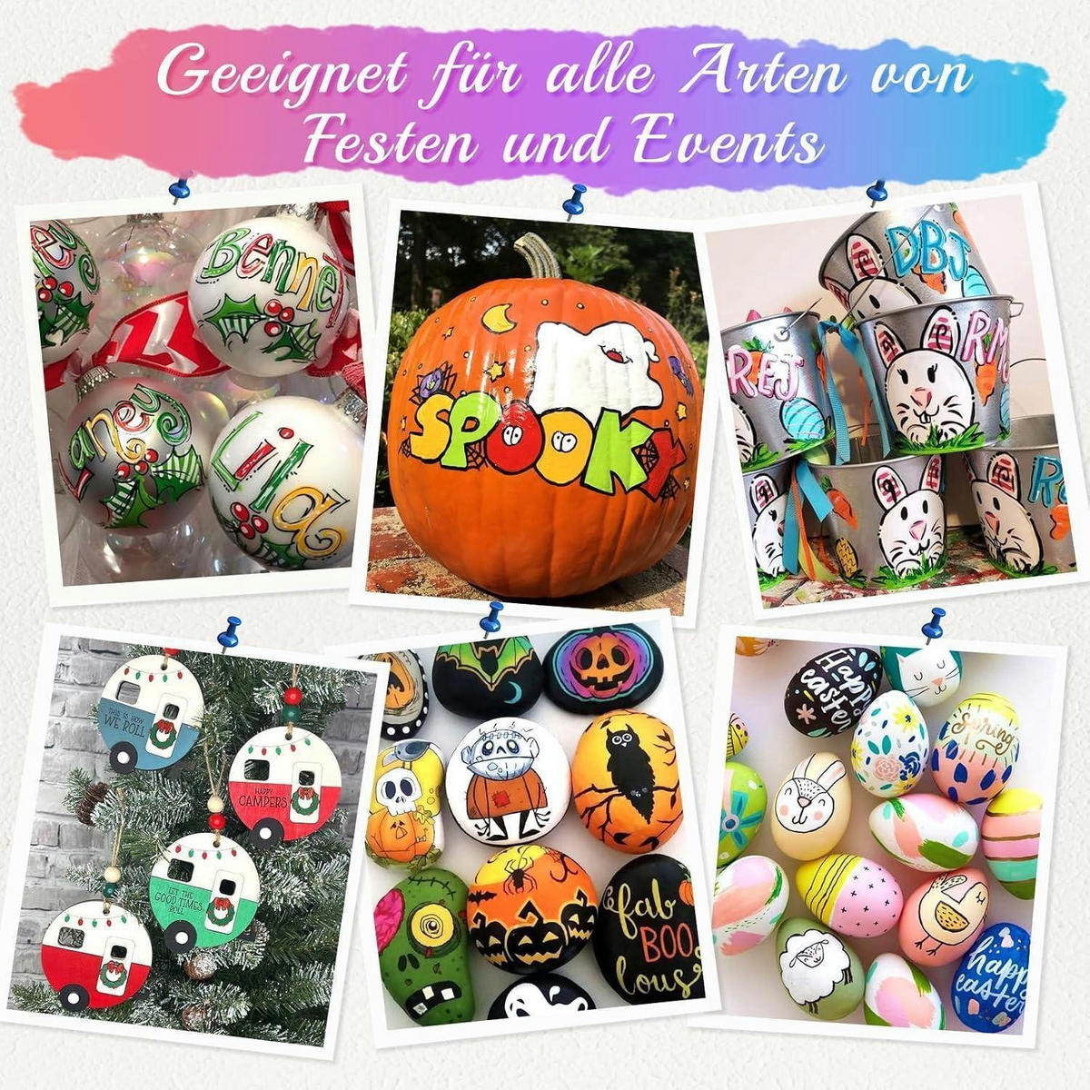 ACRYLSTIFTE Set 25 Farben für Steine, Glas, Holz - Multicolor, Kunststoff (1.4/1.4/14.4cm)