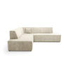 ECKSOFA TESSO II L-S Creme Kordstoff mit Schlaffunktion - Creme, Holz (254/254cm) - MASSENO