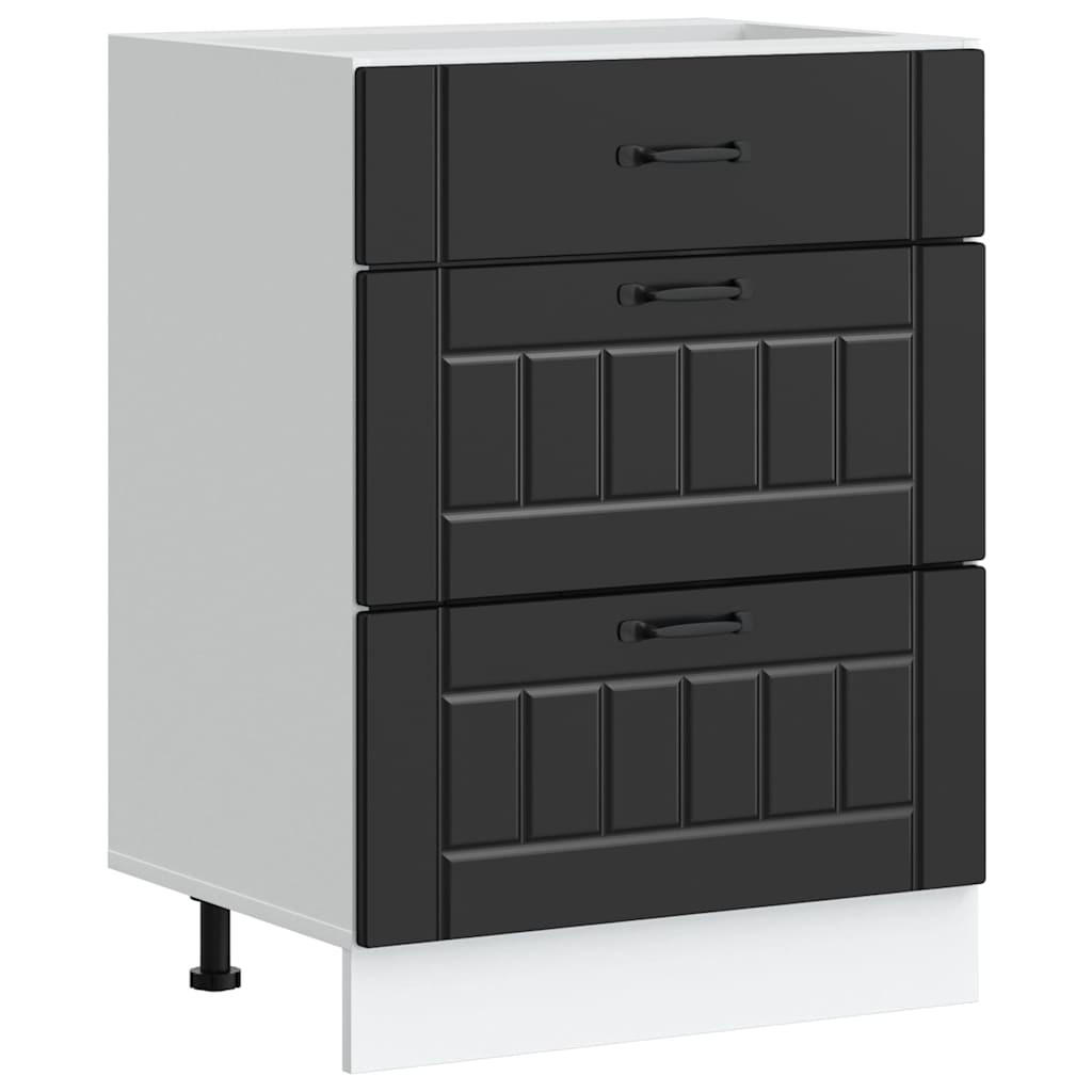 Deluke Küchenunterschrank Schwarz 60x81.5x46 cm
