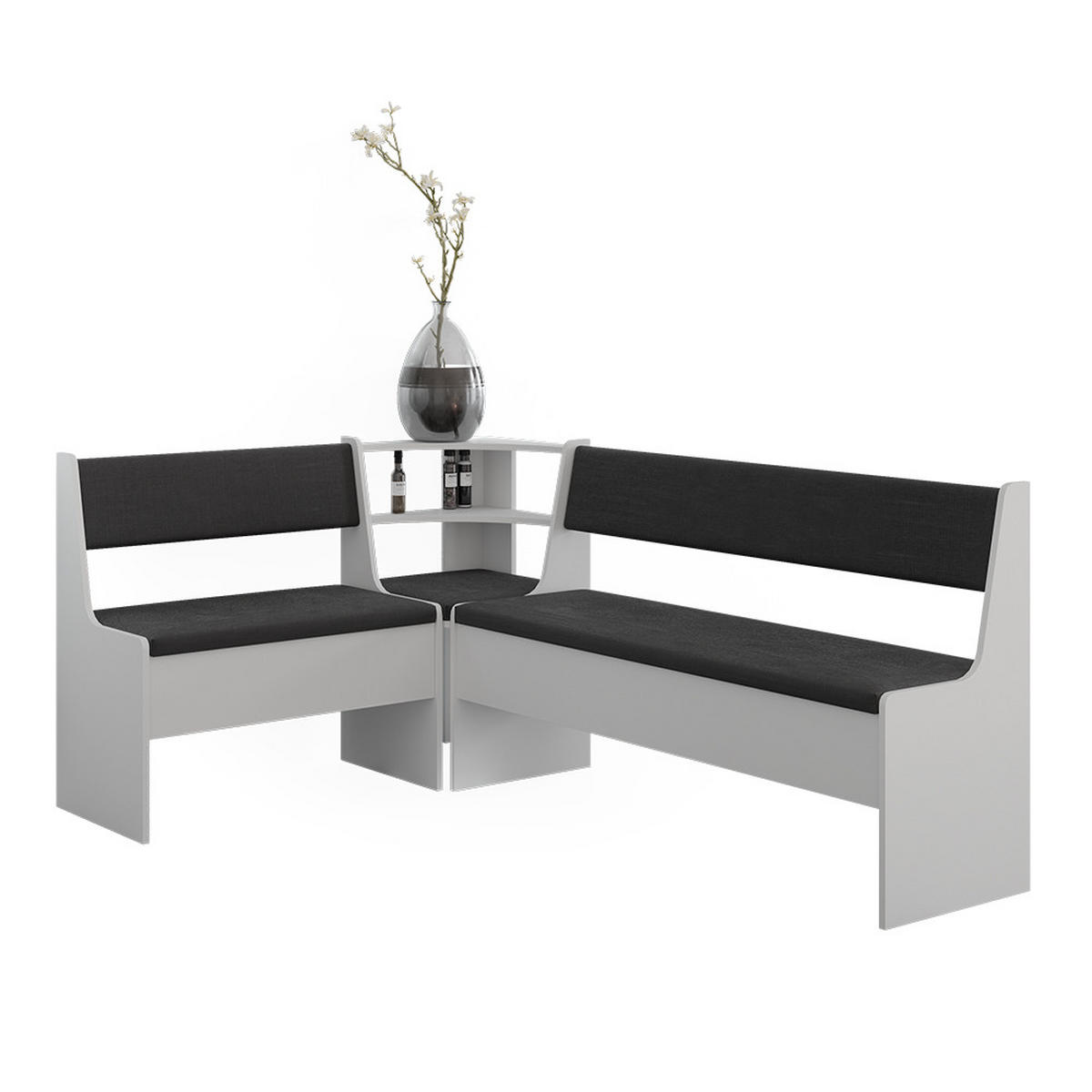 ECKBANKGRUPPE Roman, Weiß, 120.1 x 180.1 cm - Weiß, Holzwerkstoff (120.1/80/180.1cm) - Vicco