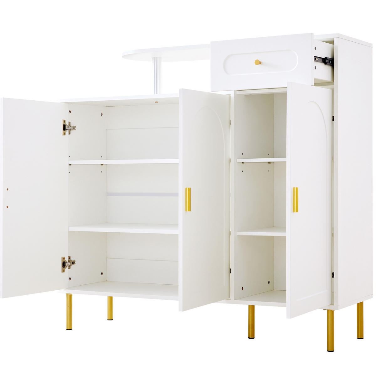 SIDEBOARD 120/35/92 cm aus Spanplatte mit 3 Türen, 1 Schublade und Metallgriffen, Weiß - Weiß, Holzwerkstoff (120/92/35cm) - Redom