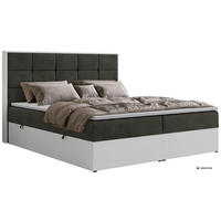 BOXBETT ALVIT 160/200 - Dunkelgrau Velvet - Topper T25 - H4 - Dunkelgrau/Anthrazit, Kunststoff/Textil (160/200cm) - MKS