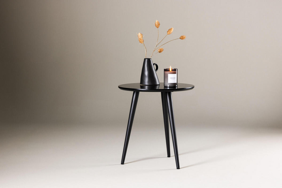 BEISTELLTISCH ASKIM Schwarz 48x48x50 cm - Schwarz, Holzwerkstoff (48/48/50cm) - FURNLUX