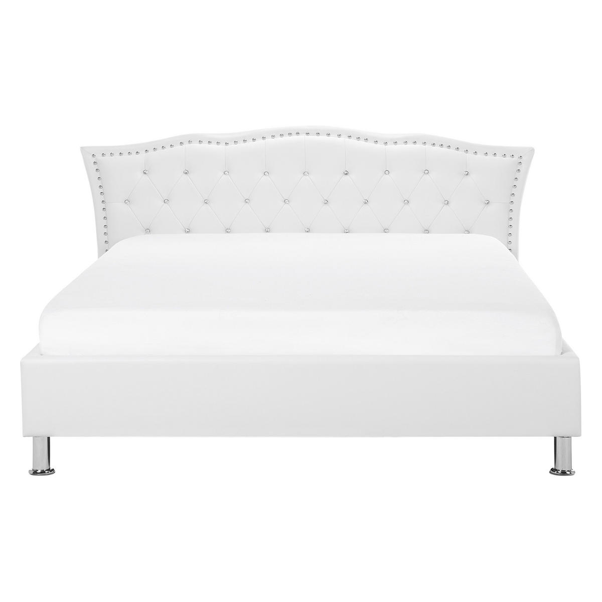 BETT 160/200cm Weiß Metz - Weiß, Textil (160/200cm) - Beliani