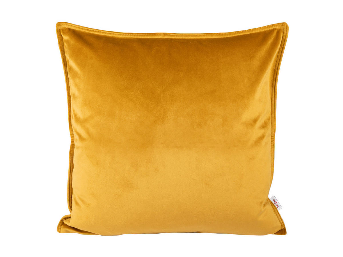 KISSENHÜLLE Samt&Sonders curry-senf 50/50 cm - Currygelb, Textil (50/50cm) - beties Heimtextil