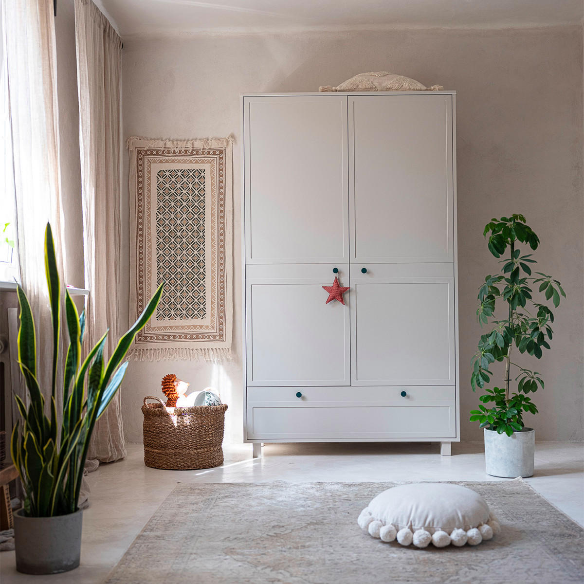 SKŘÍŇ 2DVEŘOVÁ Gabriel Béžová - béžová, kompozitní dřevo (117/197/50cm) - Petits-meubles