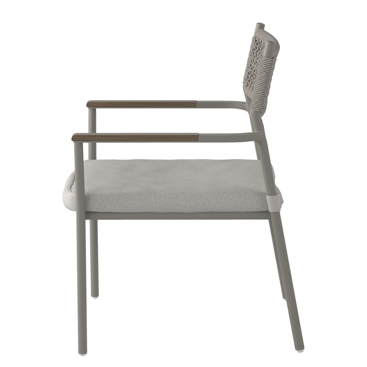 GARTENSTUHL - Aluminium / Polyester - Grau - 2er-Set - Grau, Kunststoff/Textil (58/82/60cm) - home24